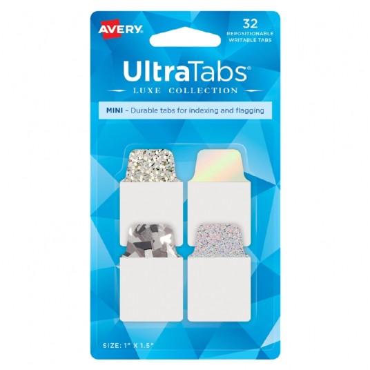 Holograficzne srebrne zakładki indeksujące Avery Ultra Tabs mini